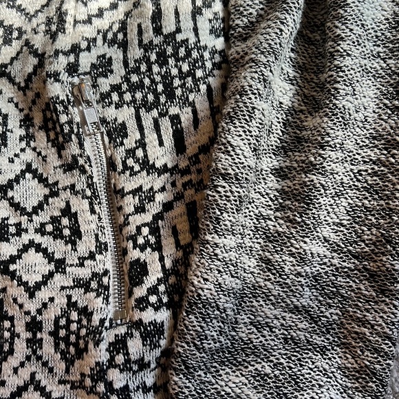 Style & Co Macys XL Jacket Black Cream Geometric pattern Comfy! - Picture 2 of 5